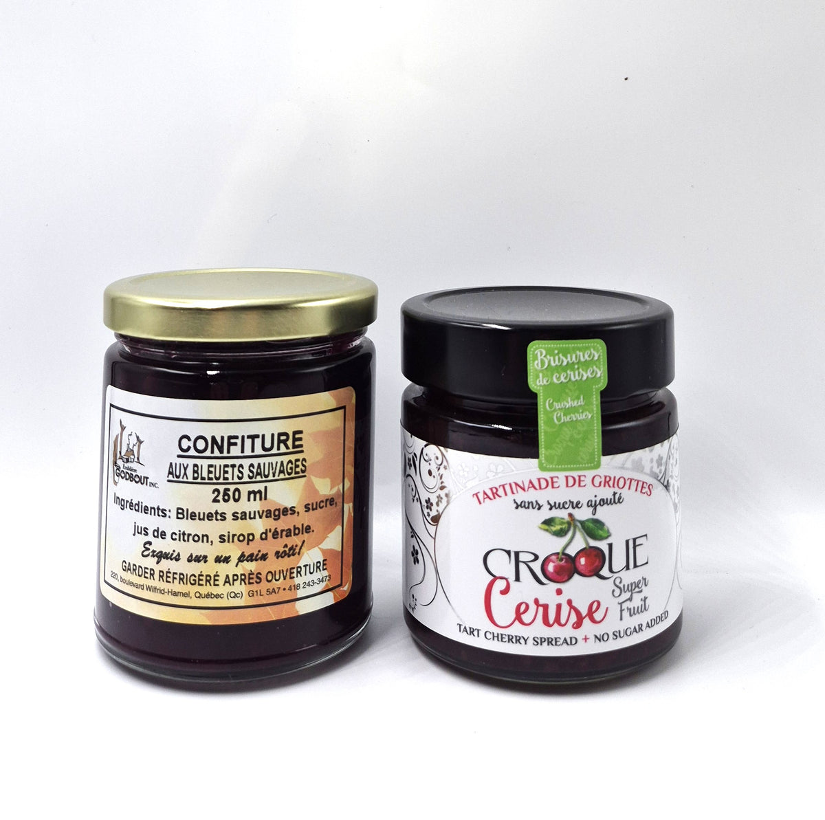 Duo de confitures — bleuets & cerises